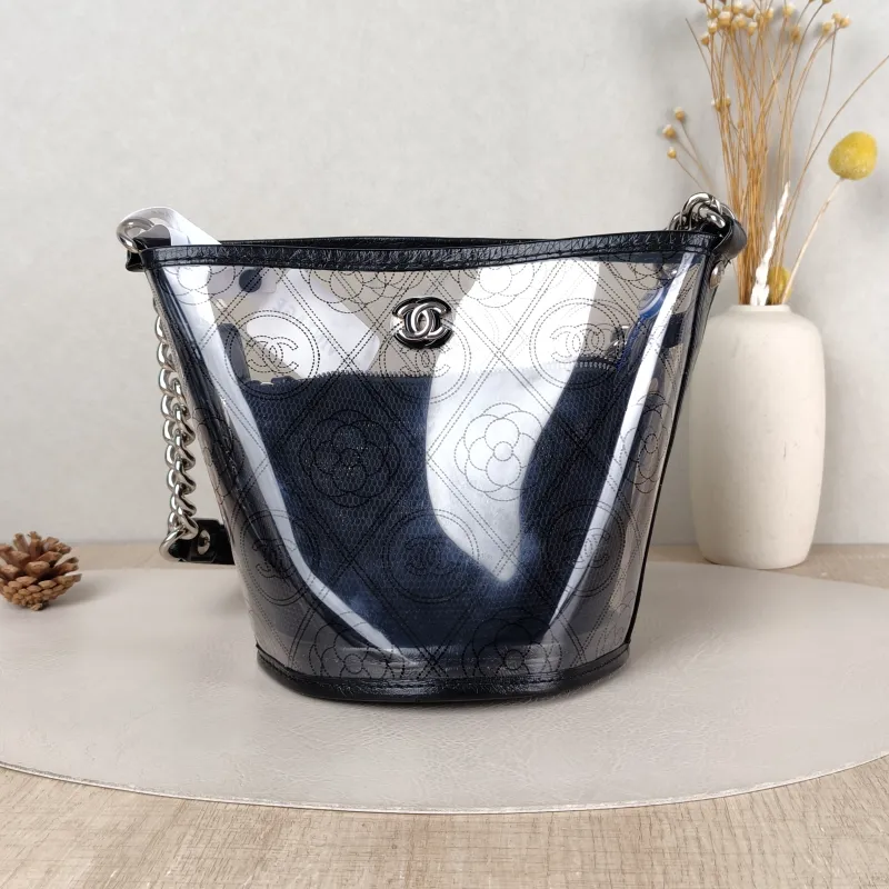 Chanel Shoulder Bag Bucket Bag Black PVC 15.5 × 14.5 × 18 cm 25