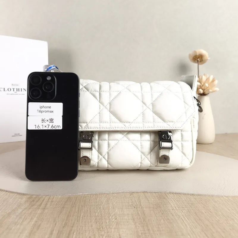 DIOR Crossbody Bag camp Messenger Bag White Calfskin Small 23 × 8 × 15 cm — cover view 2 of 5