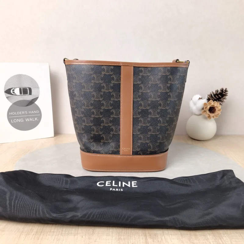 CELINE Crossbody Bag Triomphe Bucket Bag Monogram PVC Small22 × 13 × 26 cm — cover view 2 of 6