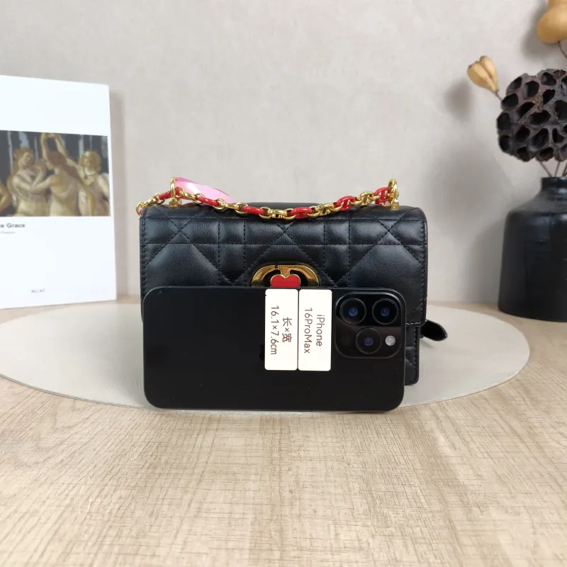 DIOR Crossbody Bag Miss Caro Chain Bag Black Lambskinmini18 × 5.5 × 12 cm — cover view 3 of 6