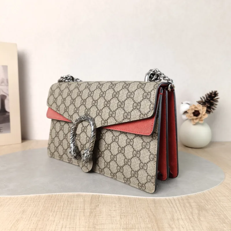 GUCCI Crossbody Bag Dionysus Red PVC Medium 28 × 9 × 17 cm — cover view 5 of 5
