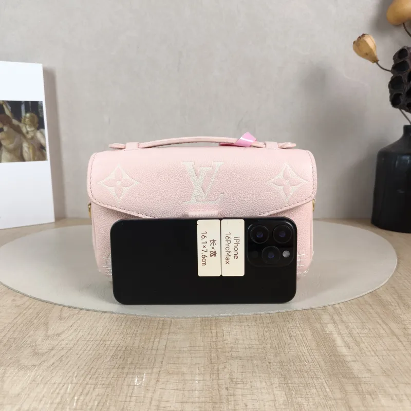 Louis Vuitton Crossbody Bag Pochette Métis East West Monogram Empreinte Embossed Calfskin Small 21.5 × 6 × 13.5 cm — cover view 2 of 5