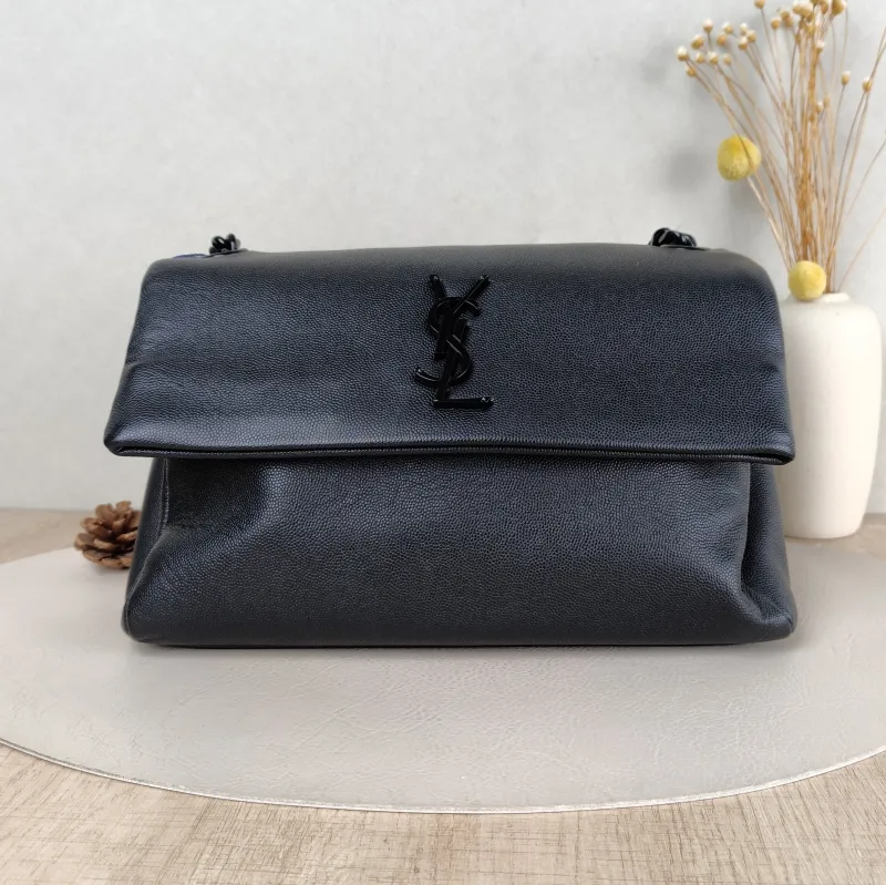 SAINT LAURENT Shoulder Bag West Hollywood Shoulder Bag Black Calfskin Medium 28 × 10 × 18 cm