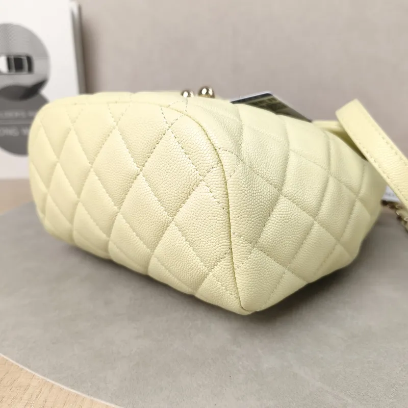 Chanel Backpack23s Backpack Yellow Grained Calfskin Small18 × 10 × 23 cm — detail view 14 of 17