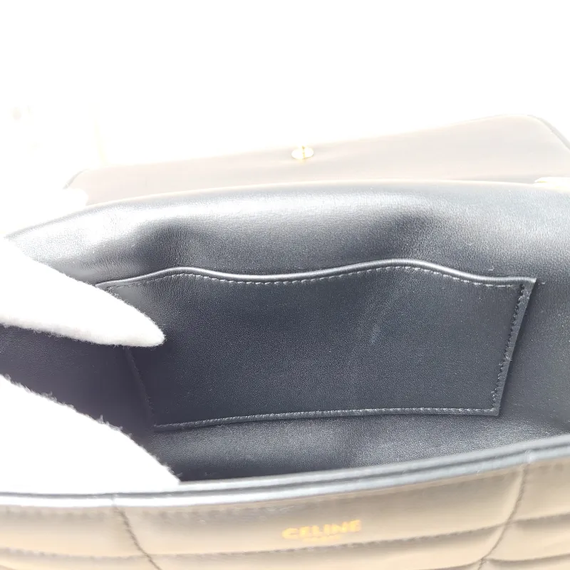 CELINE Shoulder Bag Matelasse Monochrome Shoulder Bag Black Lambskin 24 × 5 × 15 cm — detail view 1 of 12