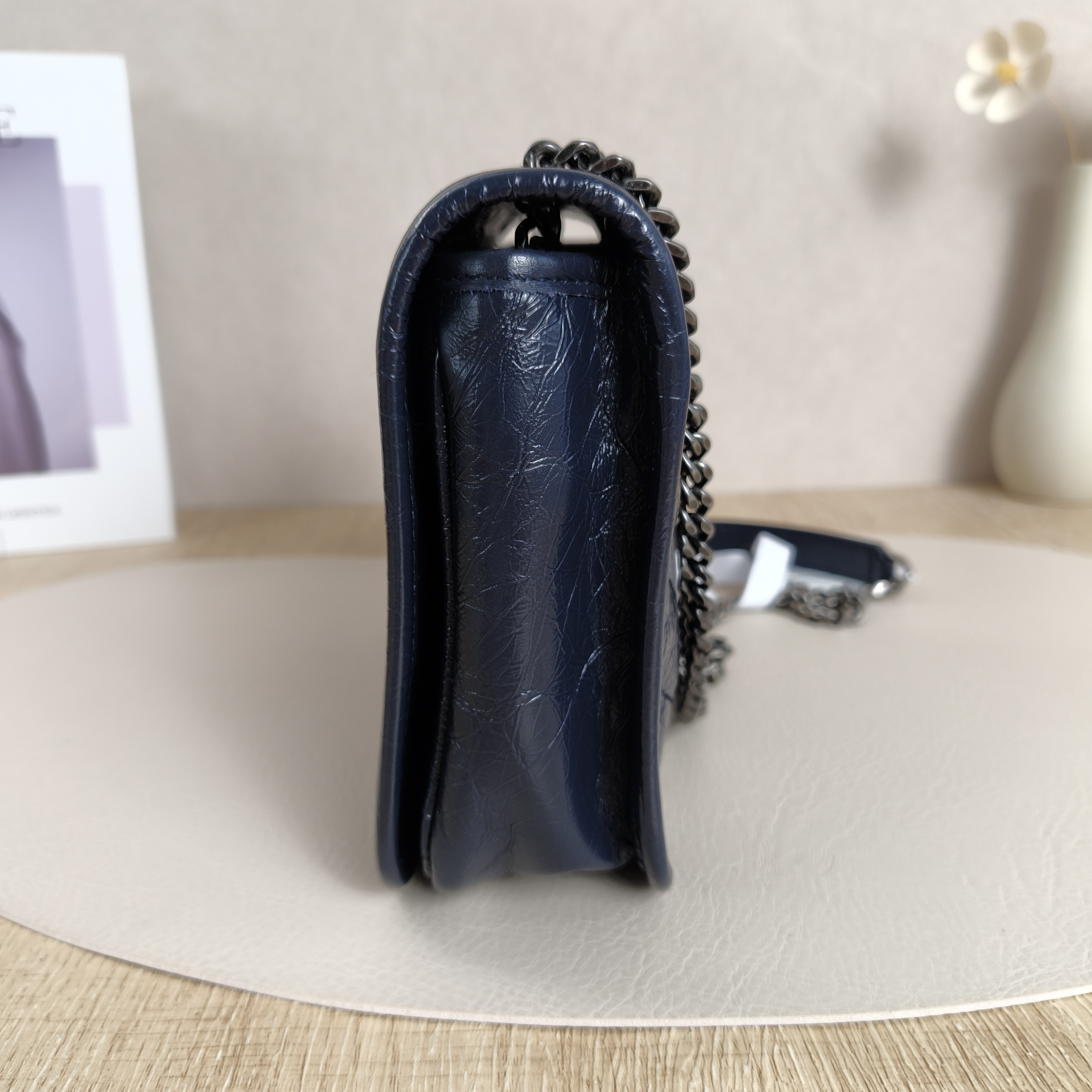 SAINT LAURENT Crossbody Bag Niki Blue Waxed Leathermini19 × 5 × 16 cm — cover view 3 of 10
