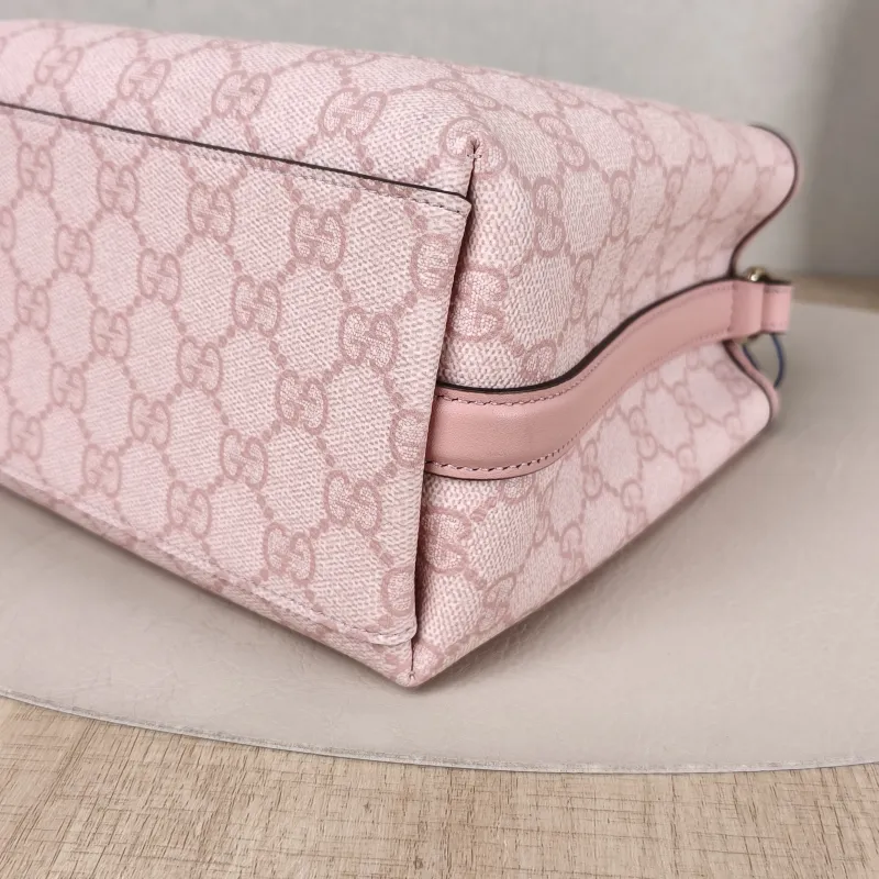 GUCCI Crossbody Bag GG Emblem Pink PVC Small 19 × 11 × 18 cm — detail view 4 of 10