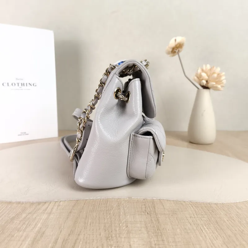 Chanel Backpack Duma Grey Grained Calfskin Small16.5 × 10 × 17.5 cm — detail view 3 of 11
