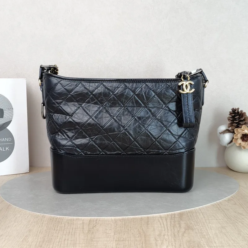 Chanel Crossbody Bag Gabrielle Gabrielle Bag Black CC alfskin Large28 × 10 × 23 cm