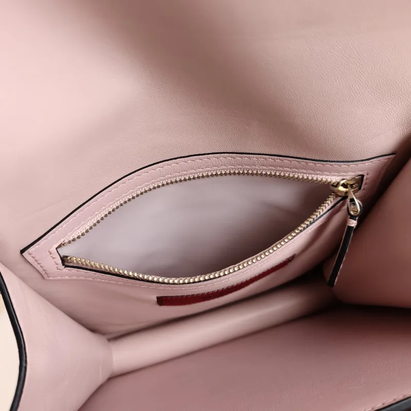 Valentino Shoulder Bag Shoulder Bag Pink Calfskin One Size 23 × 8 × 18 cm — detail view 6 of 12