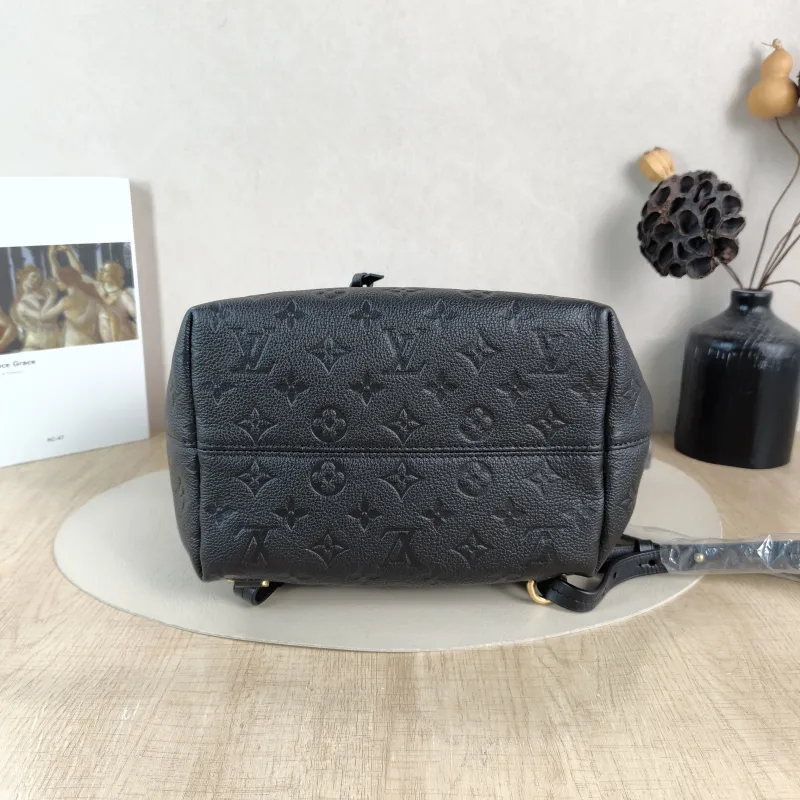 Louis Vuitton Backpack Montsouris Backpack Black Monogram Empreinte Embossed Calfskin Small 27.5 × 14 × 33 cm — cover view 4 of 5