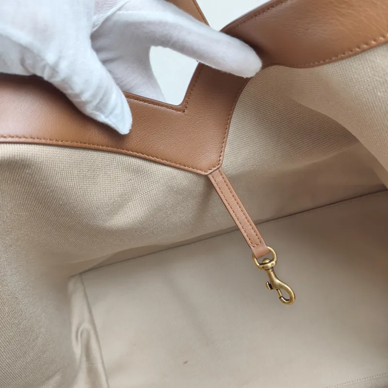 SAINT LAURENT Shoulder Bag Y Tote Bag Brown Canvas One Size 36 × 21 × 34 cm — detail view 8 of 11