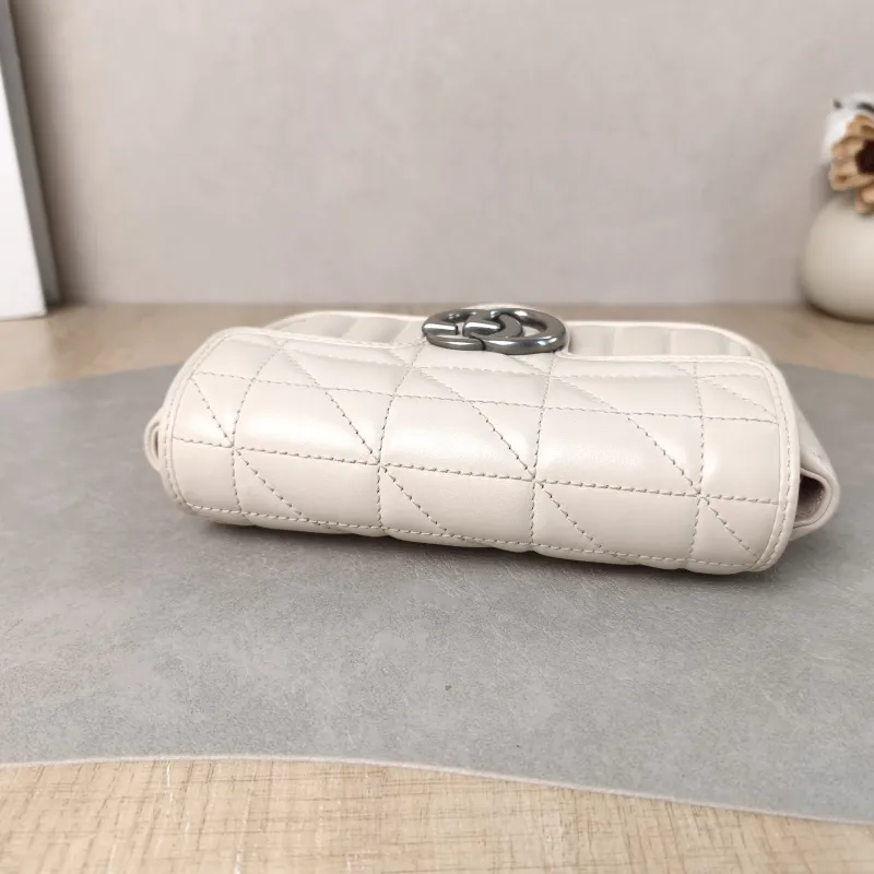 GUCCI Crossbody Bag GG Marmont Mini Marmont Mini White Calfskin Mini 16.5 × 4.5 × 9.5 cm — detail view 12 of 12