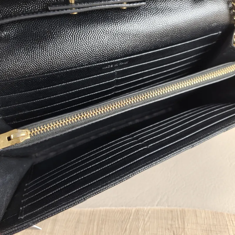 SAINT LAURENT Crossbody Bag CASSANDRE ENVELOPE Black Calfskin One Size 22.5 × 4 × 14 cm — detail view 10 of 10