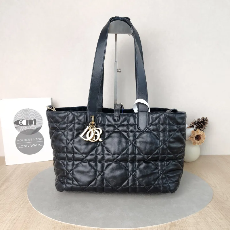 DIOR Top Handle Bag TOUJOURS Black Calfskin Medium28.5 × 17 × 21.5 cm
