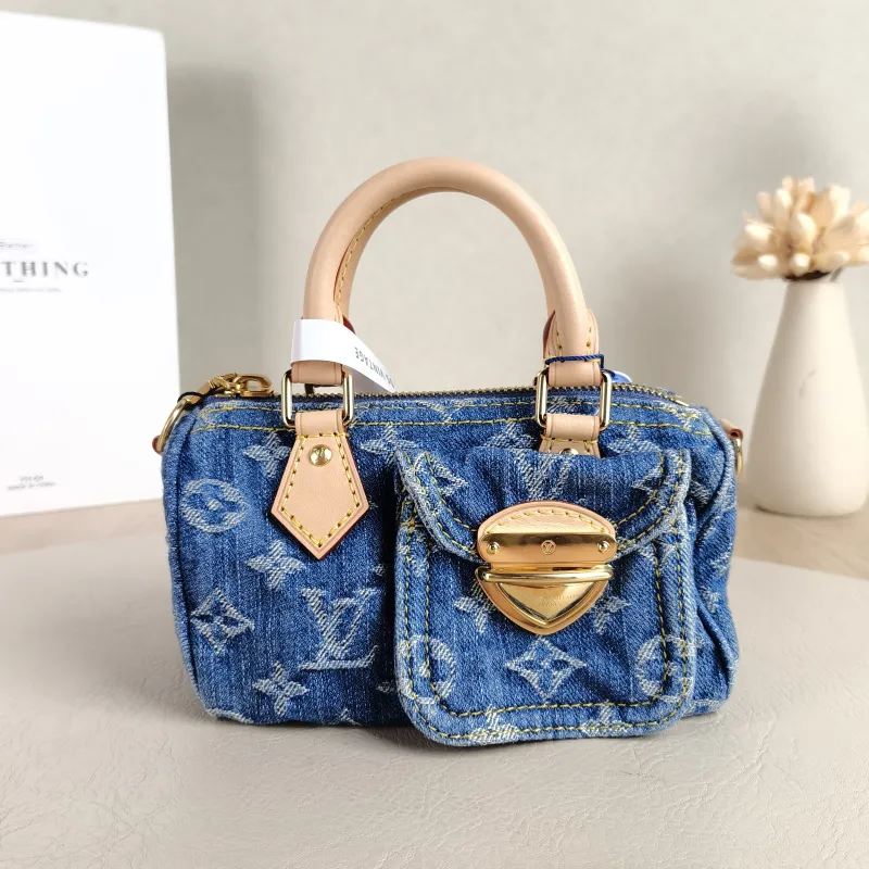 Louis Vuitton Crossbody Bag Speedy Nano Blue Edition nano 16 × 7.5 × 10 cm