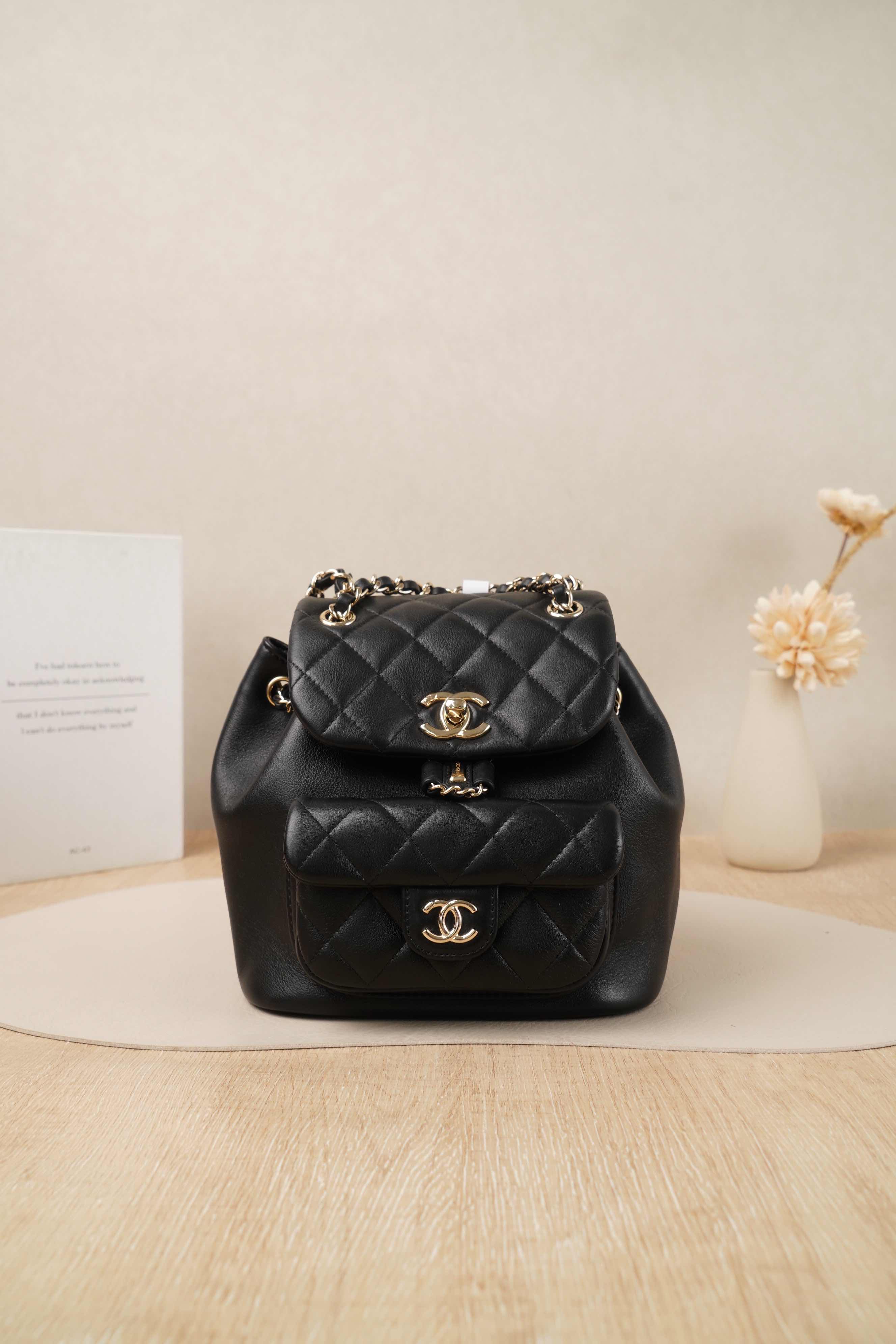 Chanel Backpack Black Lambskin