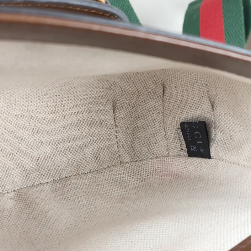 GUCCI Crossbody Bag Horsebit 1955 Horsebit Small Monogram PVC Small20.5 × 5 × 14.5 cm — detail view 12 of 12