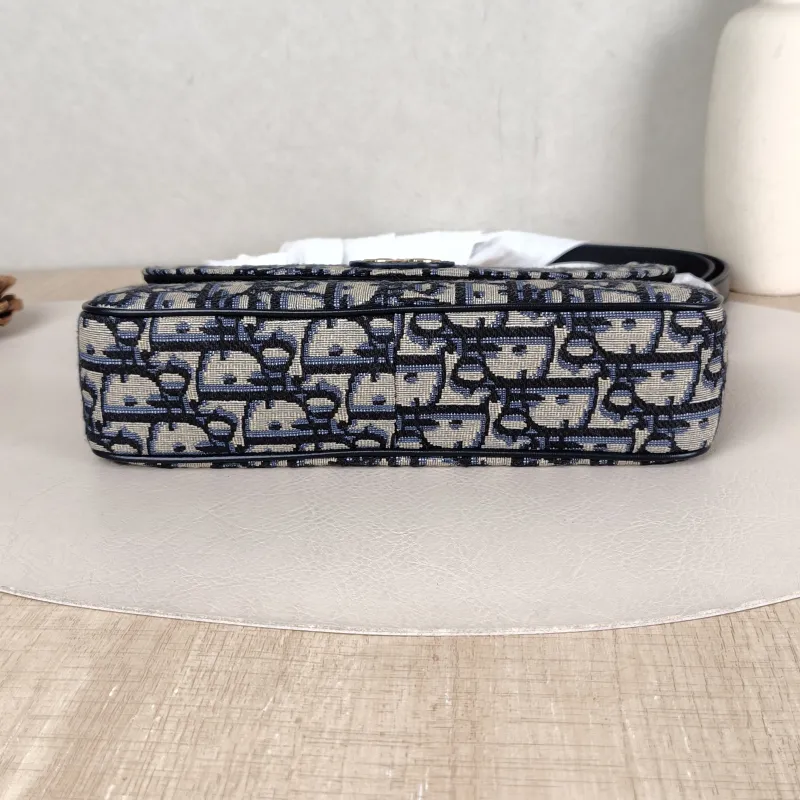 DIOR Shoulder Bag 30 Montaigne D-Vine Blue Canvas One Size 22 × 5 × 12 cm — cover view 4 of 5