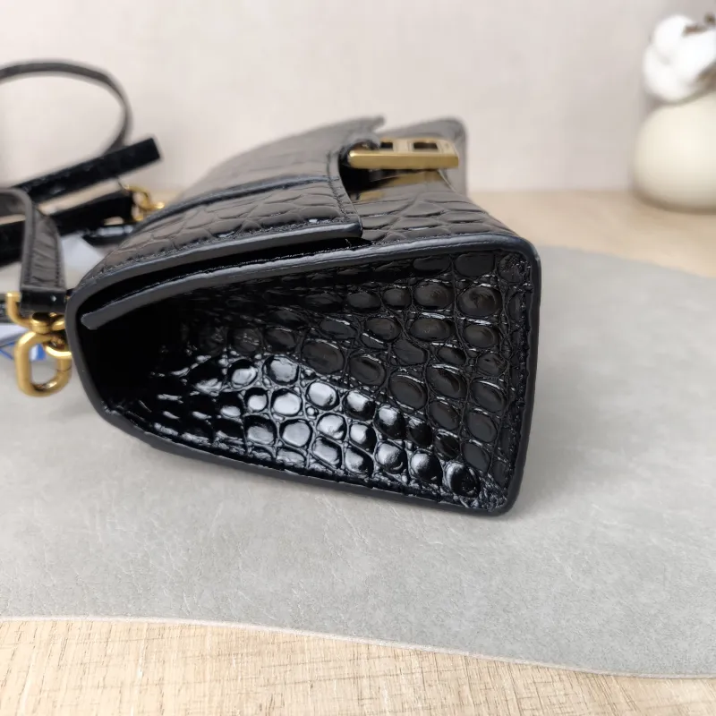 BALENCIAGA Crossbody Bag Hourglass Hourglass Bag Black Calfskin XS 19 × 8 × 13 cm — detail view 7 of 13