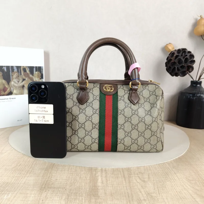 GUCCI Top Handle Bag Ophidia Monogram PVC Medium 25 × 14 × 17 cm — cover view 4 of 5