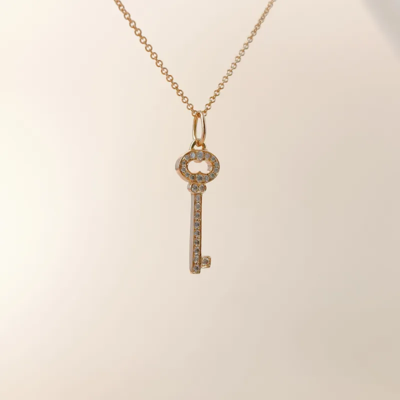 Tiffany&Co. Necklace Keys Collection Pavé Diamond Necklace Rose Gold Diamond18KR ose Gold One Size 40cm — cover view 9 of 11