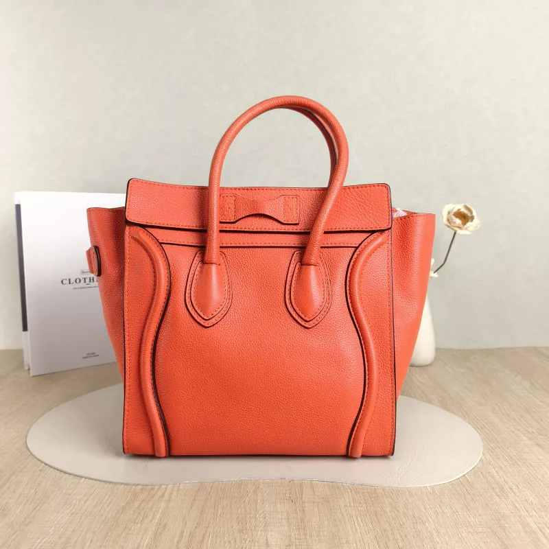 CELINE Top Handle Bag Luggage Micro Red Calfskin Medium26 × 13 × 27 cm — cover view 5 of 5