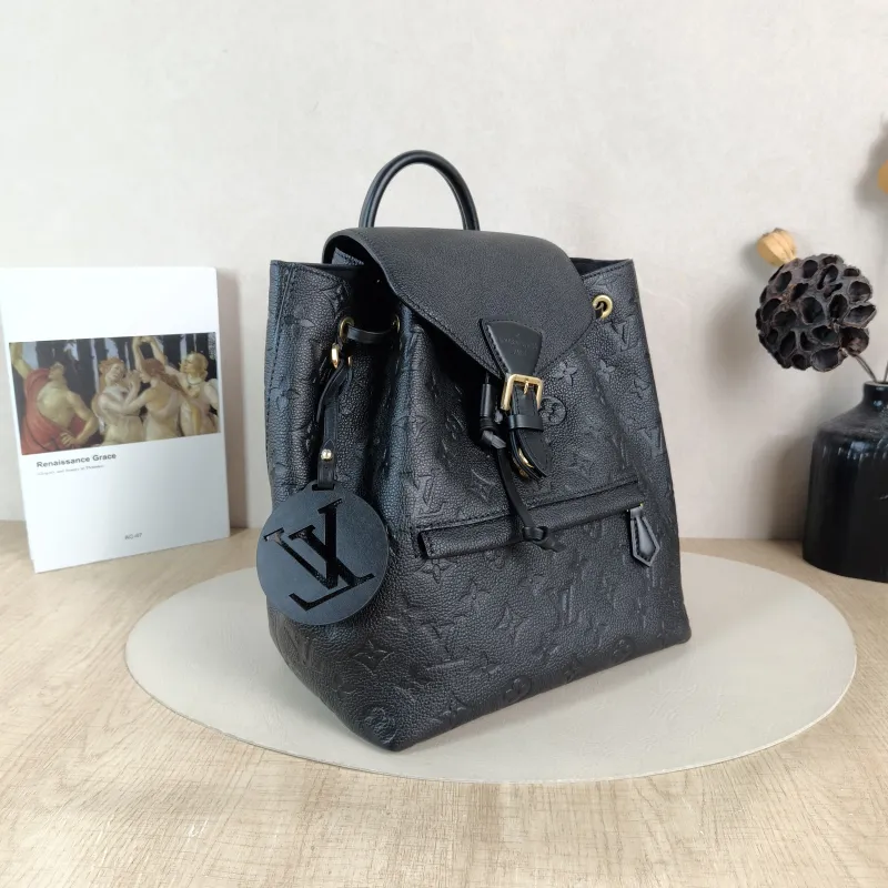 Louis Vuitton Backpack Montsouris Backpack Black Monogram Empreinte Embossed Calfskin Small 27.5 × 14 × 33 cm — cover view 3 of 5
