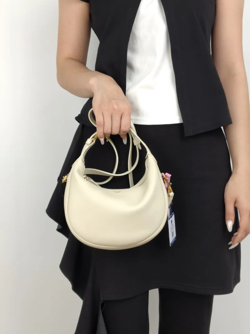 CELINE Crossbody Bag TEEN LULU hobo White Calfskin Small21 × 5 × 24 cm — on-model view 2 of 3