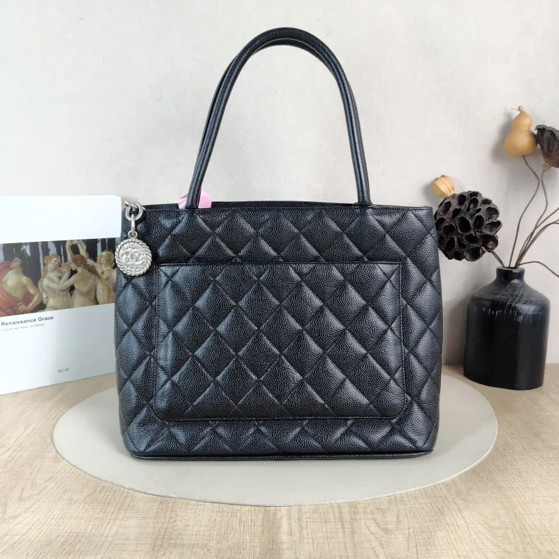 Chanel Top Handle Bag Medallion Black Grained Calfskin Large 30 × 15 × 24 cm 6 — cover view 3 of 5