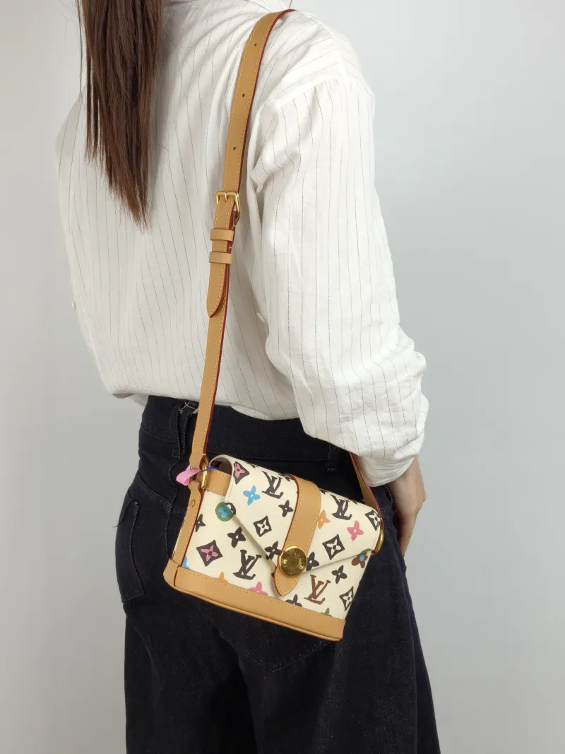 Louis Vuitton Crossbody Bag ENVELOPE Messenger Bag Box Tyler Yellow PVC Mini 19 × 7 × 12 cm — on-model view 2 of 2