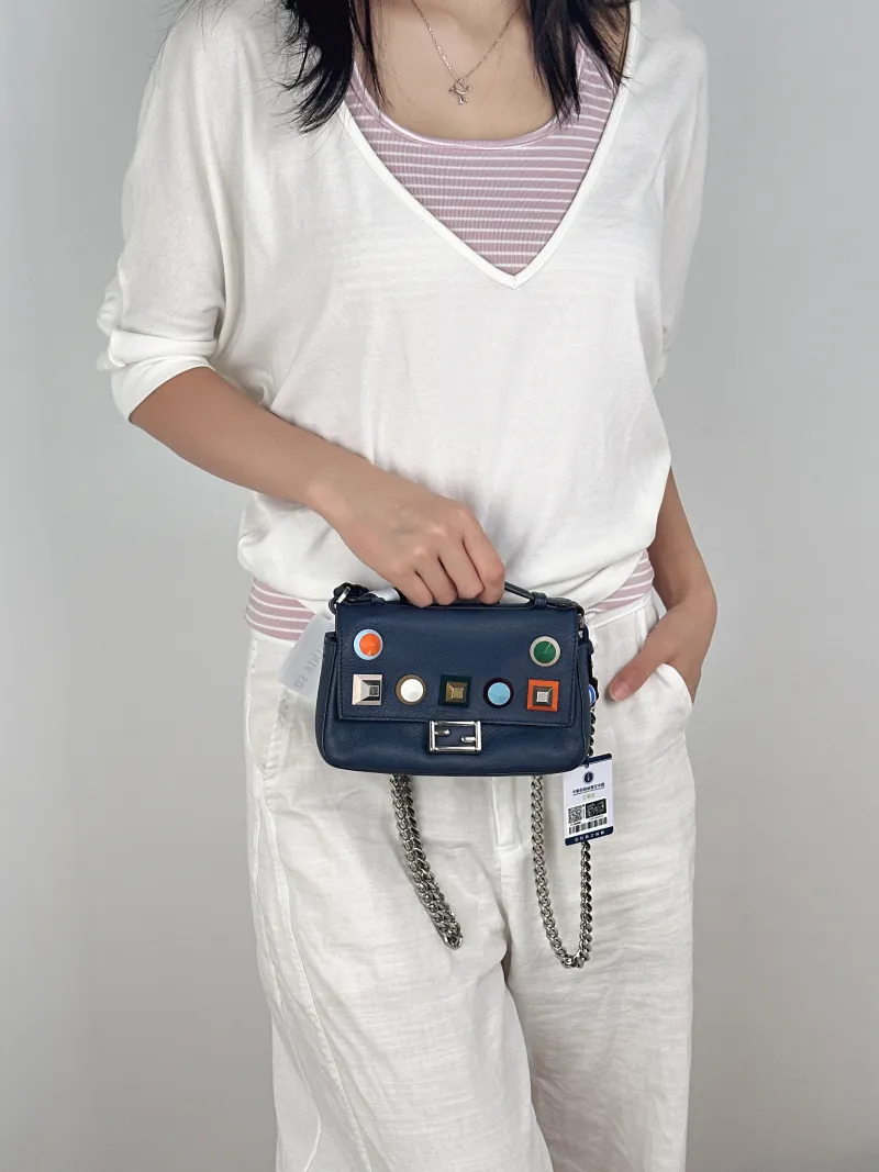 FENDI Crossbody Bag Crossbody Bag Blue Calfskinmini18 × 6 × 11 cm — on-model view 3 of 3