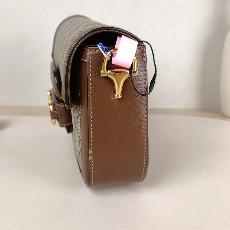 GUCCI Crossbody Bag Horsebit 1955 Horsebit Small Monogram PVC Small 20.5 × 5 × 14.5 cm — detail view 7 of 12