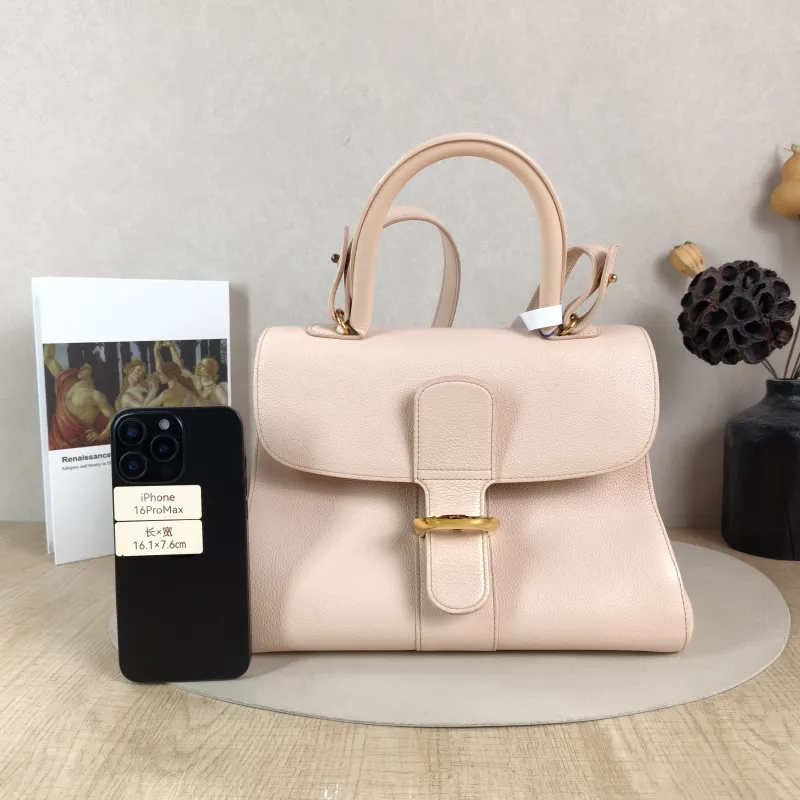 DELVAUX Top Handle Bag Brillant Pink Calfskin Medium29 × 15 × 22 cm — cover view 4 of 6