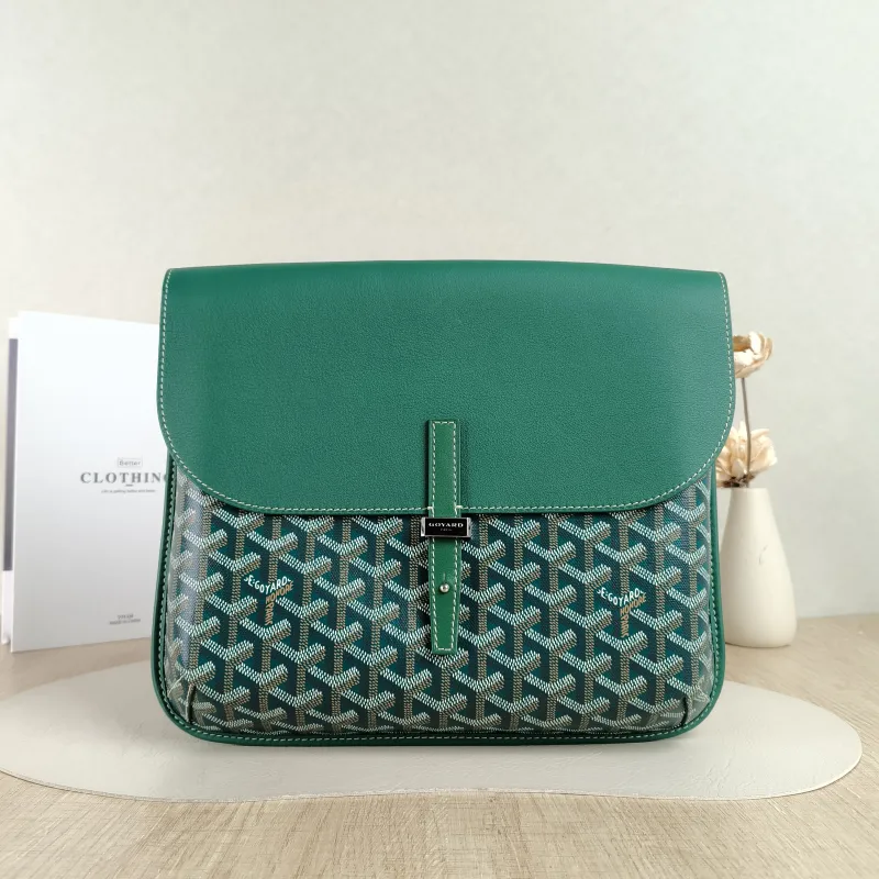 GOYARD Crossbody Bag Coursier Messenger Bag Green PVC · Calfskin One Size32 × 4 × 25 cm