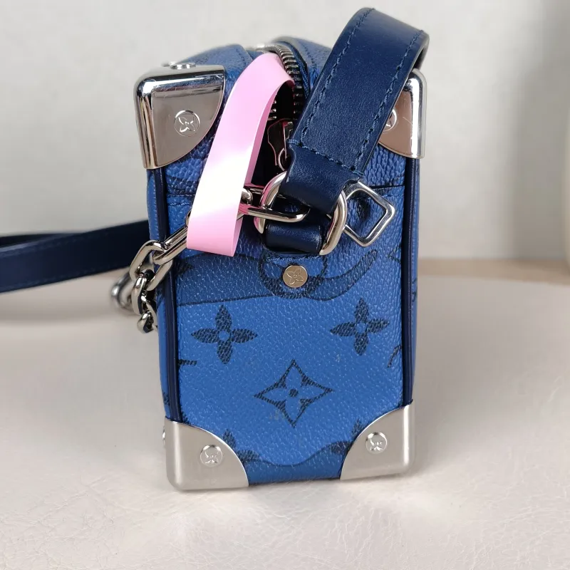 Louis Vuitton Crossbody Bag SOFT TRUNK Box Navy PVC Mini 18.5 × 8 × 13 cm — detail view 8 of 11
