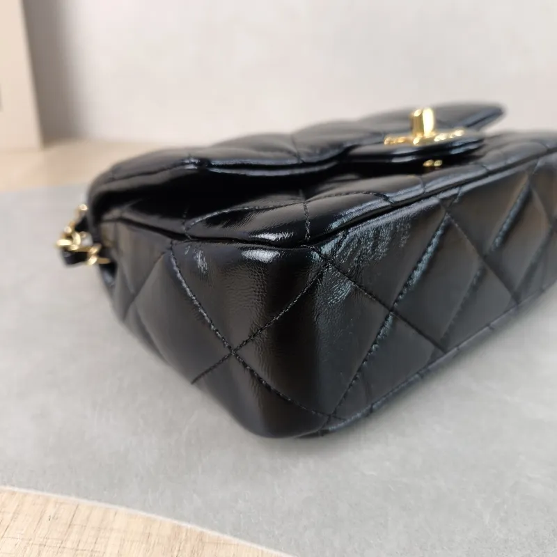 Chanel Crossbody Bag 24b Black Waxed Leather One Size 19 × 6 × 13 cm — detail view 6 of 15