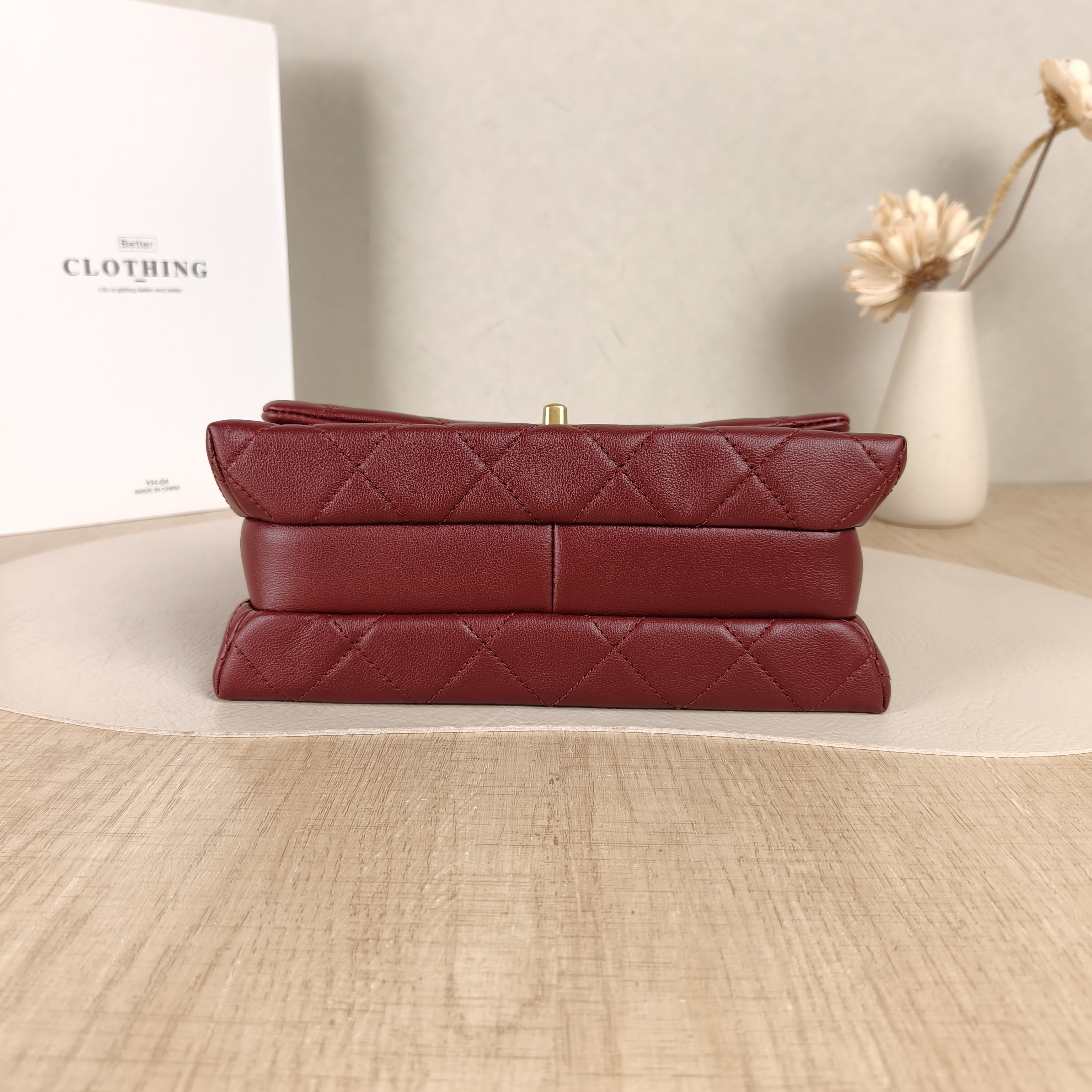 Chanel Shoulder Bag Woven Editioncf Burgundy Calfskin One Size21.5 × 9 × 14 cm — cover view 2 of 5