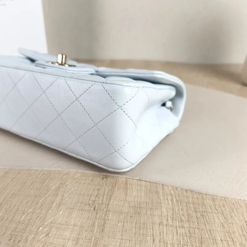 Chanel Crossbody Bag Classic Flap Large Mini CF Mini Blue Lambskin mini 20 × 6 × 12 cm — detail view 7 of 13