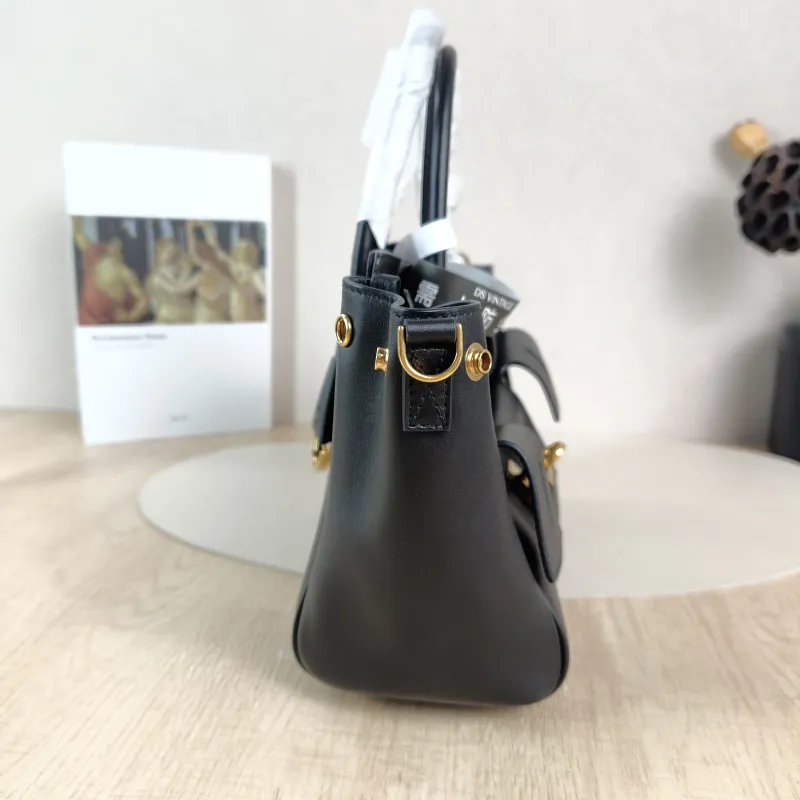 BALENCIAGA Crossbody Bag Bel air Black with Gold-Tone Hardware Calfskin Mini 23.5 × 8 × 17 cm — detail view 1 of 13