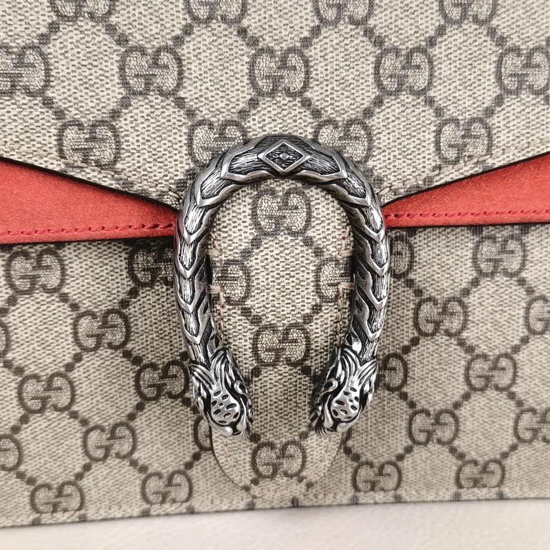 GUCCI Crossbody Bag Dionysus Monogram Red PVC Mini 20 × 5 × 15.5 cm — detail view 1 of 13