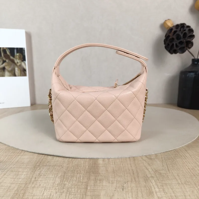 Chanel Crossbody Bag Crossbody Bag Pink Gold-Tone Hardware Grained Calfskin One Size 21.5 × 7.5 × 19 cm — cover view 3 of 5