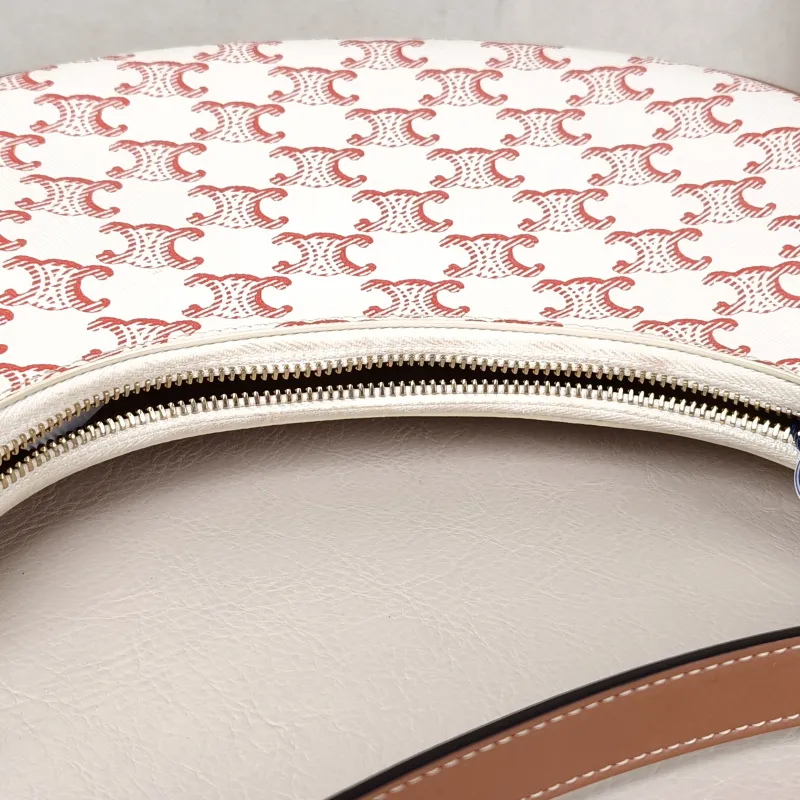 CELINE Shoulder Bag AVA White Red PVC Medium 23 × 6 × 13.5 cm — detail view 8 of 9