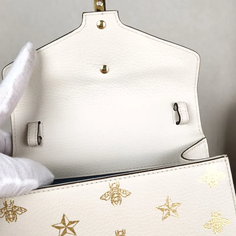 GUCCI Crossbody Bag Sylvie Edition White Calfskinmini20 × 8 × 14 cm — detail view 5 of 13