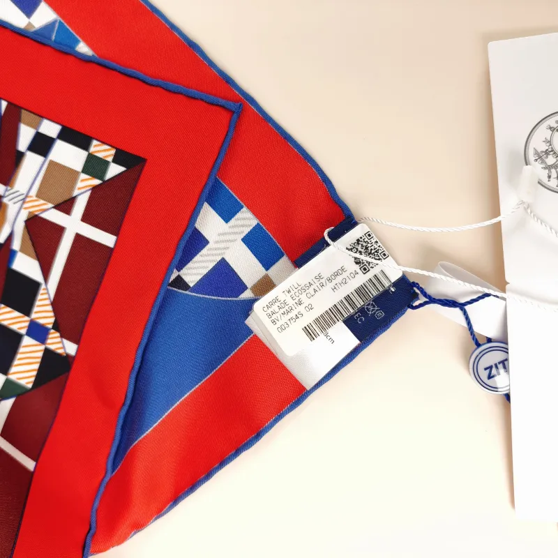 Hermès Blue Red Silk 88*88 — cover view 4 of 9