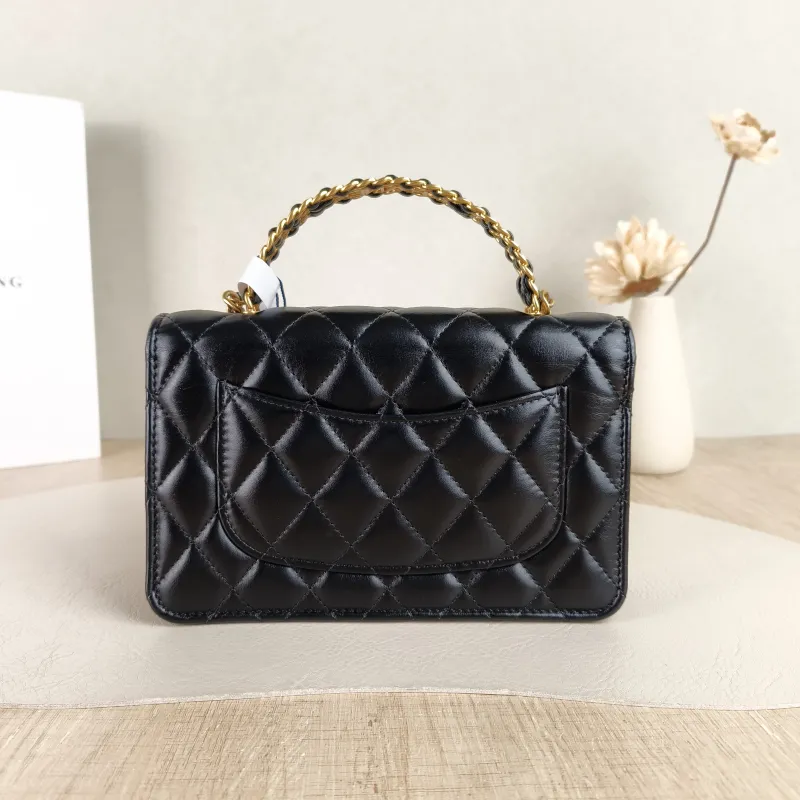 Chanel Crossbody Bag woc Black Lambskin Mini 19.2 × 3.5 × 12.3 cm — cover view 3 of 6