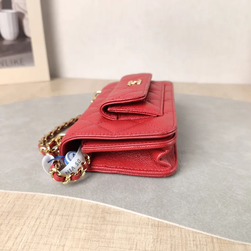 Chanel Crossbody Bag CF woc Crossbody Bag Red Grained Calfskin One Size 17 × 3 × 10 cm — detail view 1 of 11