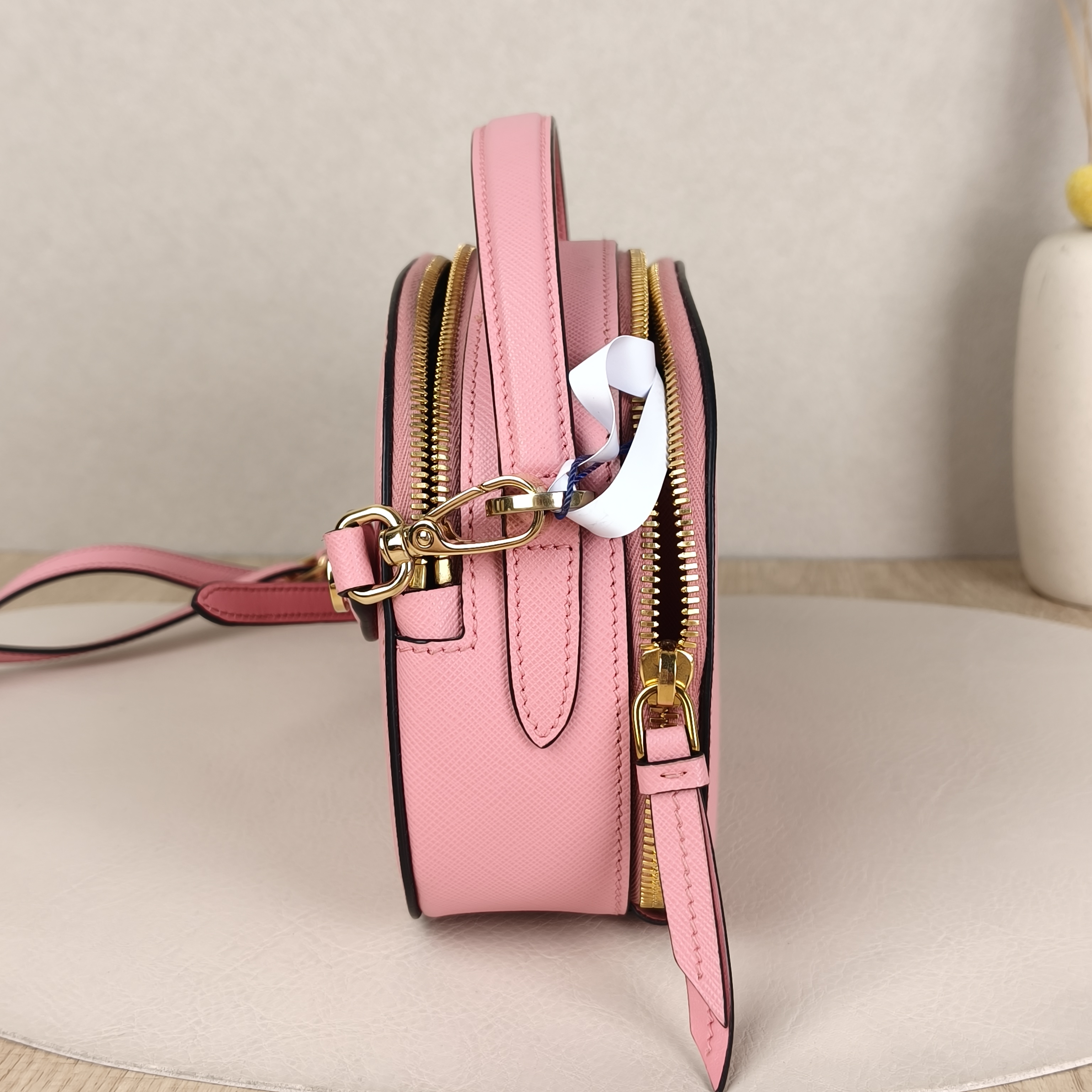 PRADA Crossbody Bag Crossbody Bag Clutch Pink Calfskin 21 × 6 × 14 cm — cover view 6 of 9