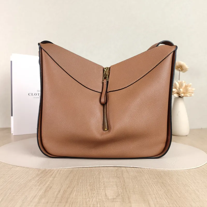 LOEWE Crossbody Bag Hammock Brown Calfskin Medium 29 × 14 × 32 cm — cover view 4 of 5