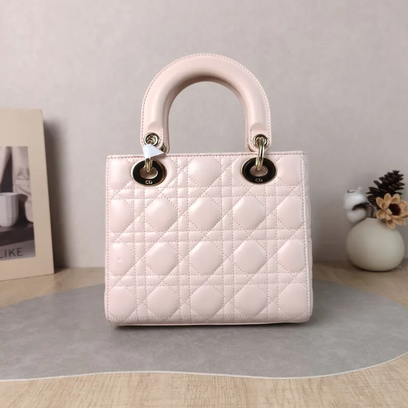 DIOR Top Handle Bag Pink Lambskin Small 20 × 8 × 18 cm — cover view 5 of 6